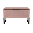 Fluted 1 Drawer Wide Side Table in Kobe Pink - Ready Assembled