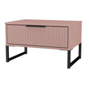 Fluted 1 Drawer Wide Side Table in Kobe Pink - Ready Assembled
