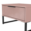 Fluted 1 Drawer Wide Side Table in Kobe Pink - Ready Assembled