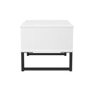 Fluted 1 Drawer Wide Side Table in White Matt - Ready Assembled