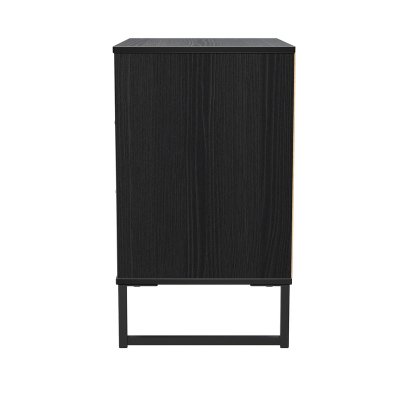 Fluted 3 Drawer Chest in Black Ash - Ready Assembled