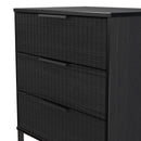 Fluted 3 Drawer Chest in Black Ash - Ready Assembled