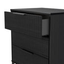 Fluted 3 Drawer Chest in Black Ash - Ready Assembled