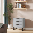 Fluted 3 Drawer Chest in Denim Blue - Ready Assembled