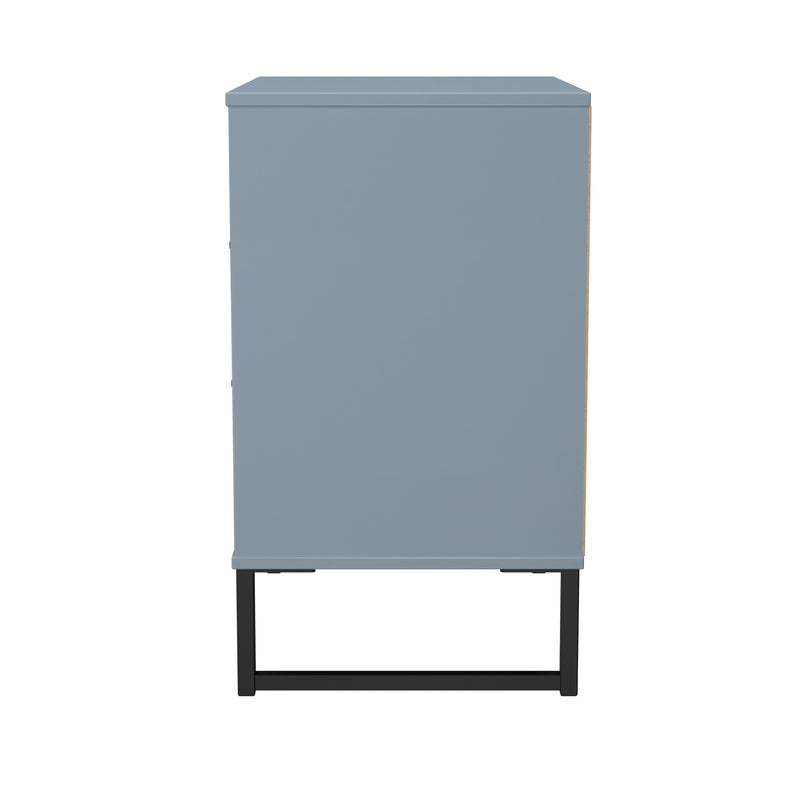 Fluted 3 Drawer Chest in Denim Blue - Ready Assembled