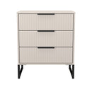 Fluted 3 Drawer Chest in Kashmir Matt - Ready Assembled