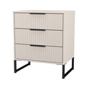 Fluted 3 Drawer Chest in Kashmir Matt - Ready Assembled
