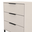 Fluted 3 Drawer Chest in Kashmir Matt - Ready Assembled