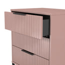 Fluted 3 Drawer Chest in Kobe Pink - Ready Assembled
