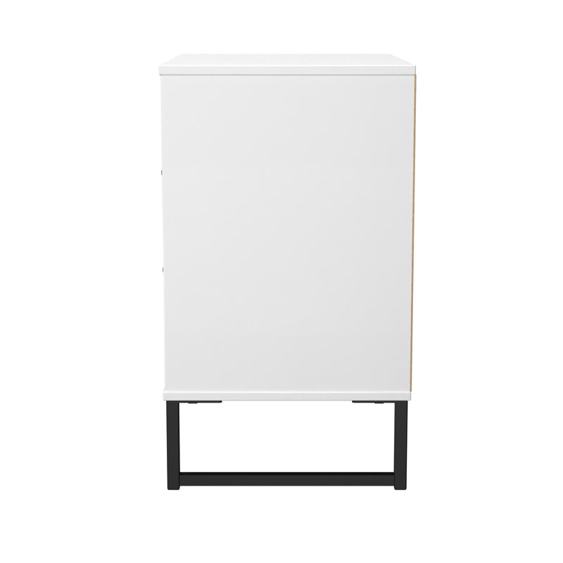 Fluted 3 Drawer Chest in White Matt - Ready Assembled