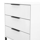 Fluted 3 Drawer Chest in White Matt - Ready Assembled