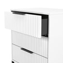 Fluted 3 Drawer Chest in White Matt - Ready Assembled