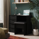 Fluted 4 Drawer Vanity in Black Ash - Ready Assembled