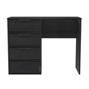 Fluted 4 Drawer Vanity in Black Ash - Ready Assembled