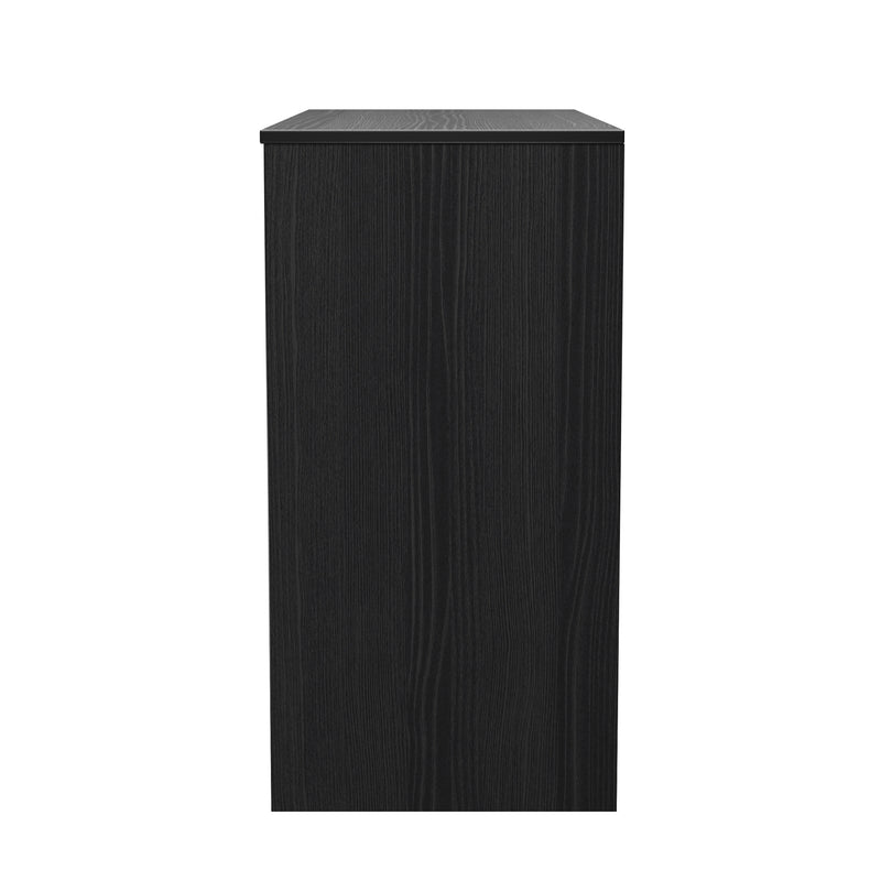 Fluted 4 Drawer Vanity in Black Ash - Ready Assembled