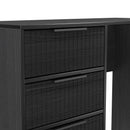 Fluted 4 Drawer Vanity in Black Ash - Ready Assembled