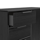 Fluted 4 Drawer Vanity in Black Ash - Ready Assembled