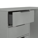 Fluted 4 Drawer Vanity in Dusk Grey - Ready Assembled