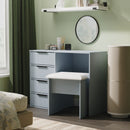 Fluted 4 Drawer Vanity in Denim Blue - Ready Assembled