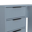 Fluted 4 Drawer Vanity in Denim Blue - Ready Assembled
