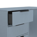 Fluted 4 Drawer Vanity in Denim Blue - Ready Assembled