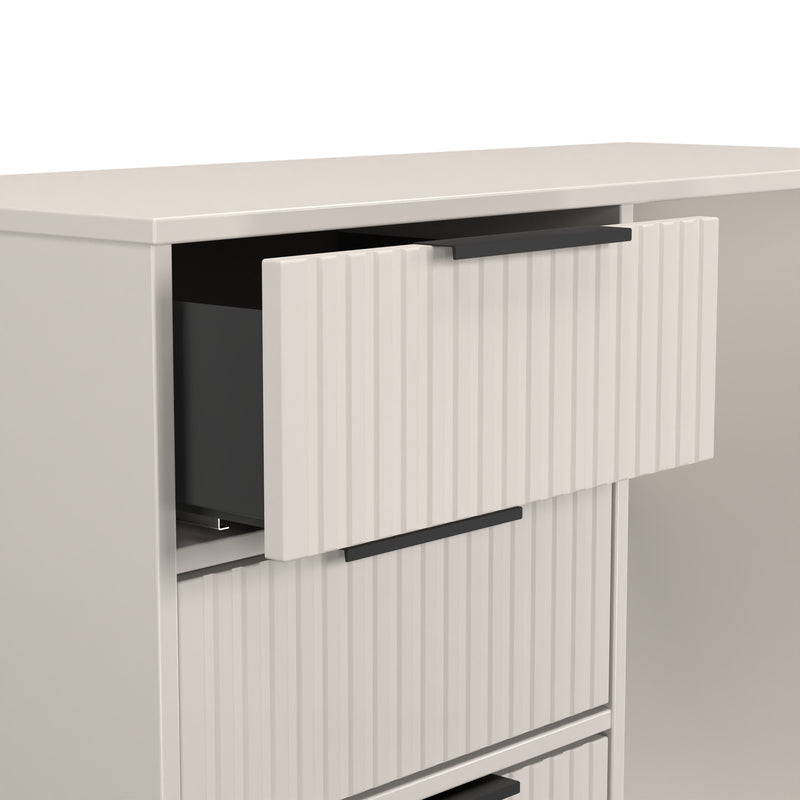 Fluted 4 Drawer Vanity in Kashmir Matt - Ready Assembled