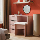 Fluted 4 Drawer Vanity in Kobe Pink - Ready Assembled