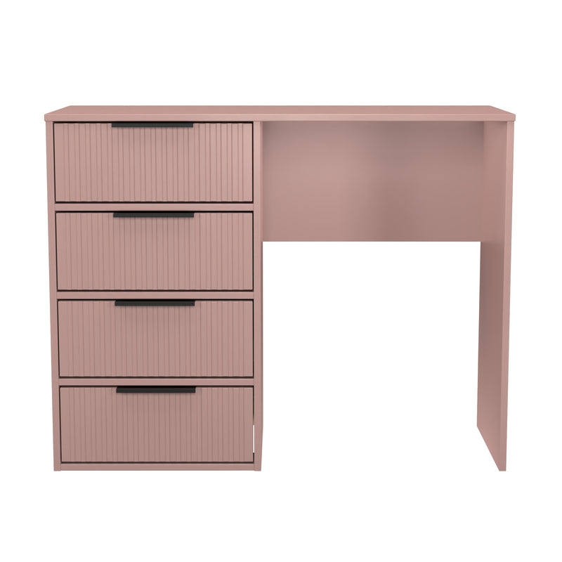 Fluted 4 Drawer Vanity in Kobe Pink - Ready Assembled