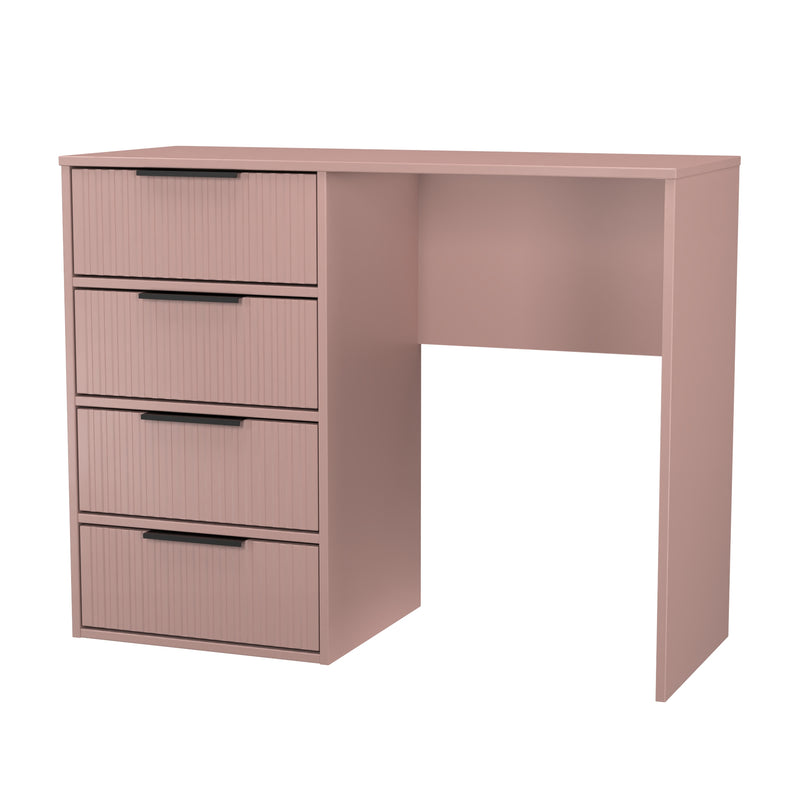 Fluted 4 Drawer Vanity in Kobe Pink - Ready Assembled