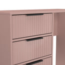 Fluted 4 Drawer Vanity in Kobe Pink - Ready Assembled