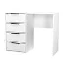 Fluted 4 Drawer Vanity in White Matt - Ready Assembled