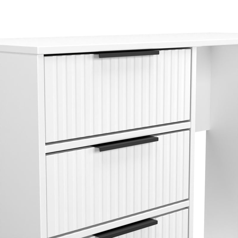 Fluted 4 Drawer Vanity in White Matt - Ready Assembled