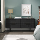 Fluted 4 Drawer Bedbox in Black Ash - Ready Assembled