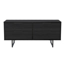 Fluted 4 Drawer Bedbox in Black Ash - Ready Assembled
