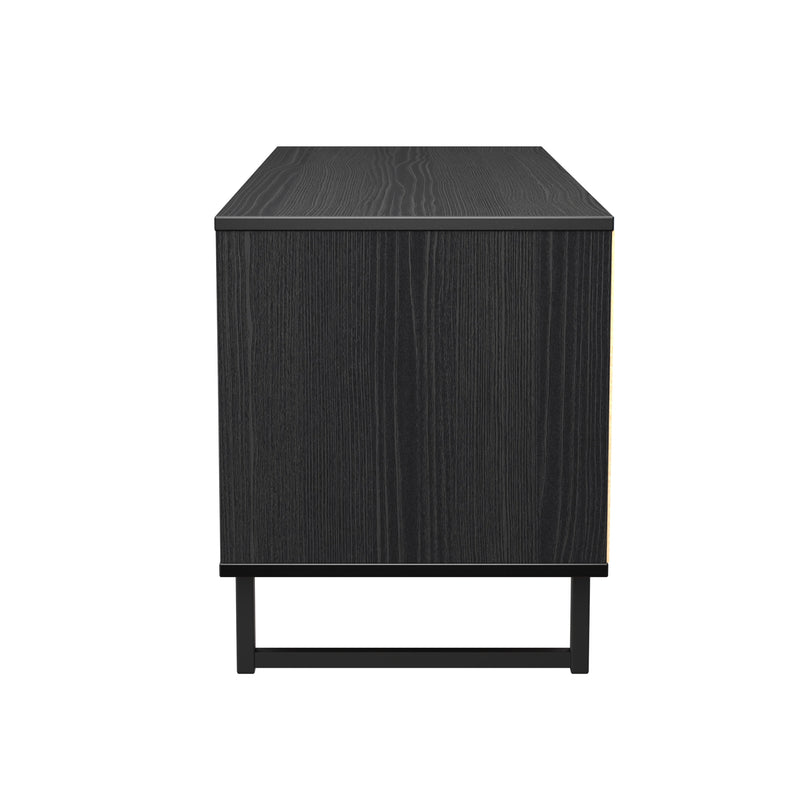 Fluted 4 Drawer Bedbox in Black Ash - Ready Assembled