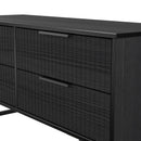 Fluted 4 Drawer Bedbox in Black Ash - Ready Assembled