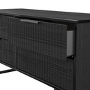 Fluted 4 Drawer Bedbox in Black Ash - Ready Assembled