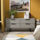 Fluted 4 Drawer Bedbox in Dusk Grey - Ready Assembled