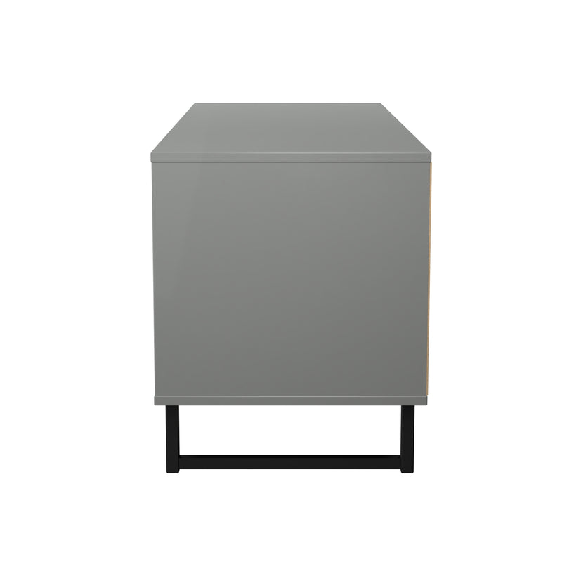Fluted 4 Drawer Bedbox in Dusk Grey - Ready Assembled