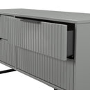 Fluted 4 Drawer Bedbox in Dusk Grey - Ready Assembled