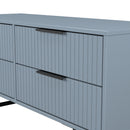 Fluted 4 Drawer Bedbox in Denim Blue - Ready Assembled