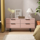 Fluted 4 Drawer Bedbox in Kobe Pink - Ready Assembled