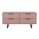 Fluted 4 Drawer Bedbox in Kobe Pink - Ready Assembled