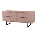 Fluted 4 Drawer Bedbox in Kobe Pink - Ready Assembled