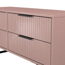 Fluted 4 Drawer Bedbox in Kobe Pink - Ready Assembled