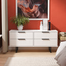 Fluted 4 Drawer Bedbox in White Matt - Ready Assembled
