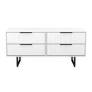 Fluted 4 Drawer Bedbox in White Matt - Ready Assembled