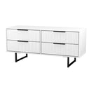 Fluted 4 Drawer Bedbox in White Matt - Ready Assembled
