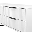 Fluted 4 Drawer Bedbox in White Matt - Ready Assembled