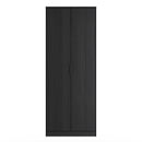 Fluted Double Wardrobe in Black Ash - Ready Assembled